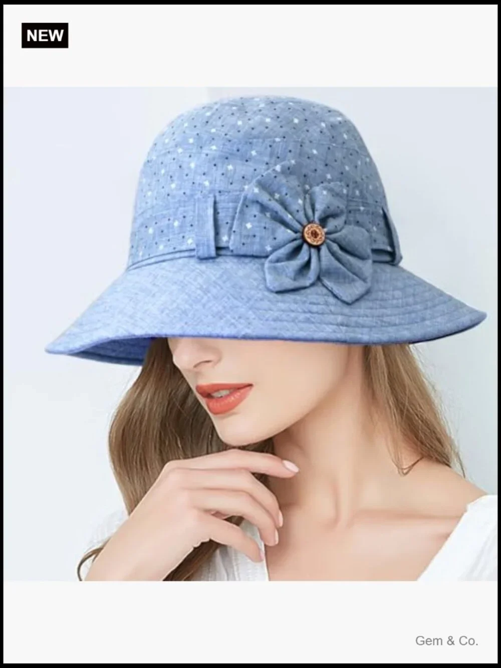 Vintage Floral Bucket Hat with Bowler Style Adjustable Fit
